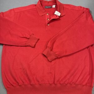SHIRT GOLF POLO Page & Tuttle MEN XL 1/4 BUTTON  POLO LONG SLEEVE  NWT